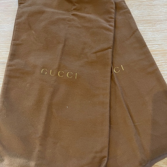 Gucci Gold and Brown Platform Heels